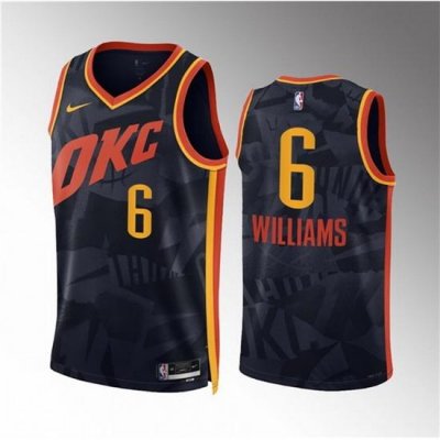 Men Oklahoma City Thunder 6 Jaylin Williams Black 2023 24 City Edition Stitched Basketball Jersey