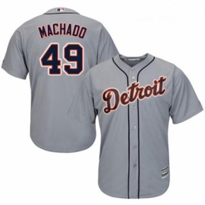 Youth Majestic Detroit Tigers 49 Dixon Machado Authentic Grey Road Cool Base MLB Jersey