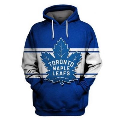 Men Toronto Maple Leafs Blue Fashion All Stitched Hooded Sweatshirt