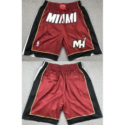 Men Miami Heat Red Shorts  28Run Small 29