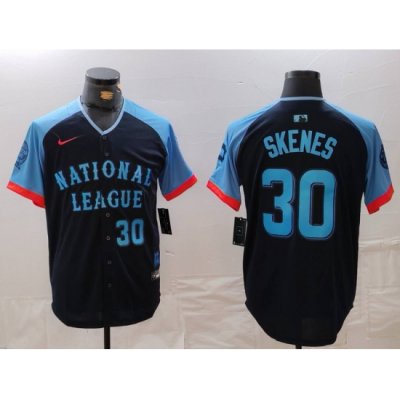 Men National League 30 Paul Skenes Navy 2024 All Star Limited Stitched Baseball Jersey 1