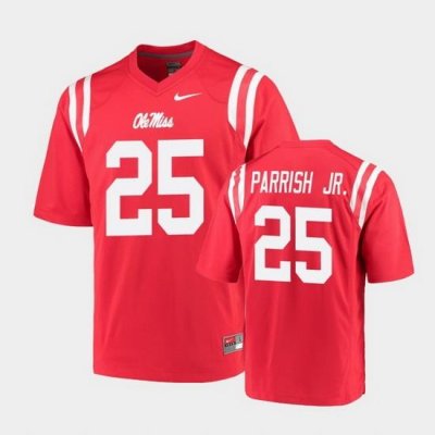 Men Ole Miss Rebels Henry Parrish Jr. College Football Red Game Jersey