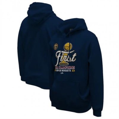 Men Denver Nuggets Navy 2023 Finals Champions Pullover Hoodie