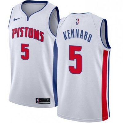 Womens Nike Detroit Pistons 5 Luke Kennard Swingman White Home NBA Jersey Association Edition