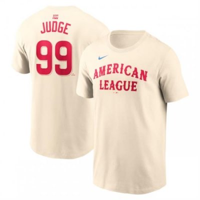 Men American League 99 Aaron Judge Cream 2024 All Star Name  26 Number T Shirt