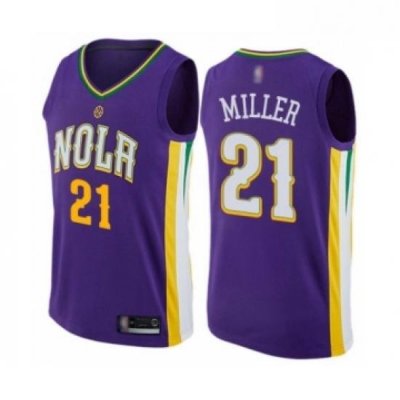 Womens New Orleans Pelicans 21 Darius Miller Swingman Purple Basketball Jersey City Edition