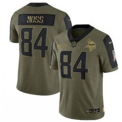 Men Women Youth Toddler Minnesota Vikings Custom 2021 Olive Salute To Service Limited Jersey