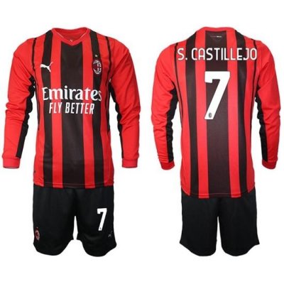 Men AC Milan Long Sleeve Soccer Jerseys 512