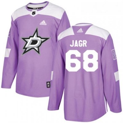 Youth Adidas Dallas Stars 68 Jaromir Jagr Authentic Purple Fights Cancer Practice NHL Jersey