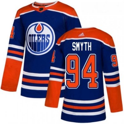 Youth Adidas Edmonton Oilers 94 Ryan Smyth Authentic Royal Blue Alternate NHL Jersey