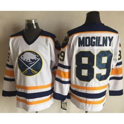 Men Buffalo Sabres 89 Alexander Mogilny White CCM Throwback Stitched NHL