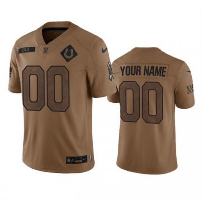 Men Women youth Indianapolis Colts Active Player Custom 2023 Brown Salute To Sertvice Stitched Football Jersey