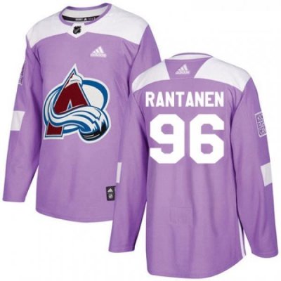 Youth Adidas Colorado Avalanche 96 Mikko Rantanen Authentic Purple Fights Cancer Practice NHL Jersey