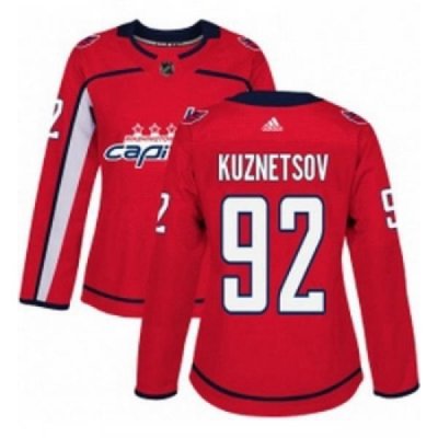 Womens Adidas Washington Capitals 92 Evgeny Kuznetsov Premier Red Home NHL Jersey