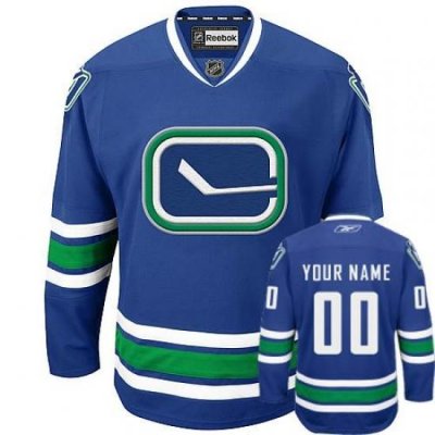 Men Women Youth Toddler Royal Blue Jersey - Customized Reebok Vancouver Canucks New Third  II