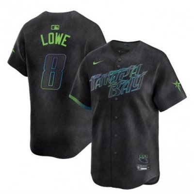 Youth Tampa Bay Rays 8 Brandon Lowe Charcoal 2024 City Connect Limited Stitched Baseball Jersey