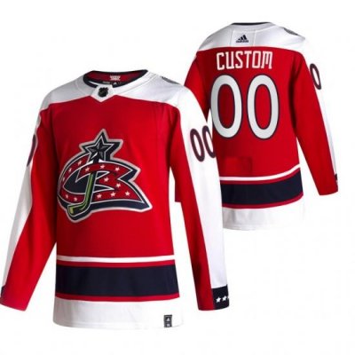 Columbus Blue Jackets Custom Red Men Women youth Adidas 2020 21 Alternate Authentic Player NHL Jersey