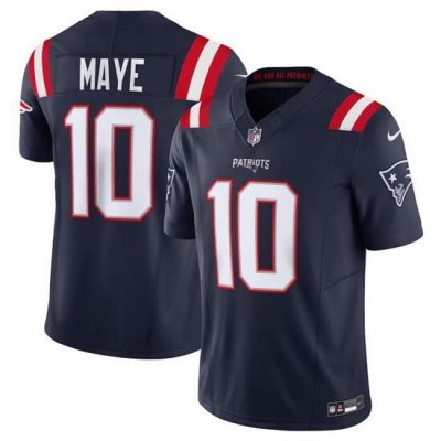 Youth New England Patriots 10 Drake Maye Navy 2024 Draft F U S E Vapor Limited Stitched Football Jersey