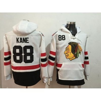 Men Chicago Blackhawks Patrick Kane 88 White Stitched NHL Hoodie