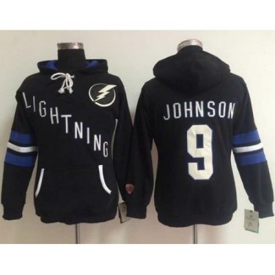 Tampa Bay Lightning 9 Tyler Johnson Black Women Old Time Heidi NHL Hoodie