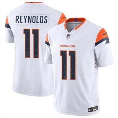 Men Denver Broncos 11 Josh Reynolds White 2024 F U S E  Vapor Limited Stitched Football Jersey