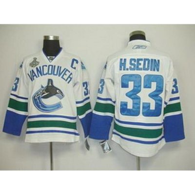 KIDS Vancouver Canucks 33 H.SEDIN WHITE 2011 Stanley Cup JERSEY