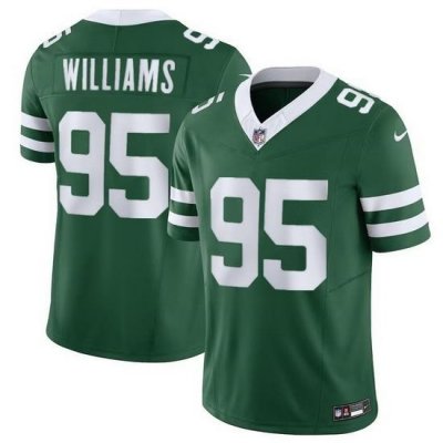 Men New York Jets 95 Garrett Wilson Green 2024 F U S E  Vapor Limited Stitched Jersey