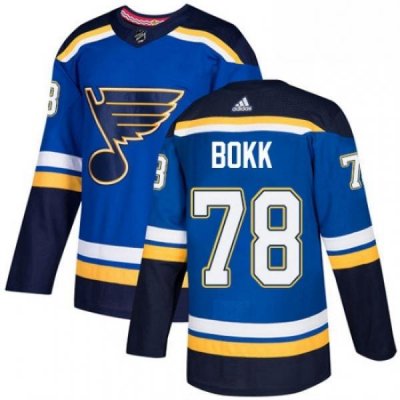 Youth Adidas St Louis Blues 78 Dominik Bokk Authentic Royal Blue Home NHL Jersey