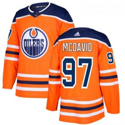 Youth Adidas Edmonton Oilers 97 Connor McDavid Authentic Orange Home NHL Jersey