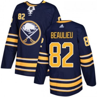 Youth Adidas Buffalo Sabres 82 Nathan Beaulieu Premier Navy Blue Home NHL Jersey