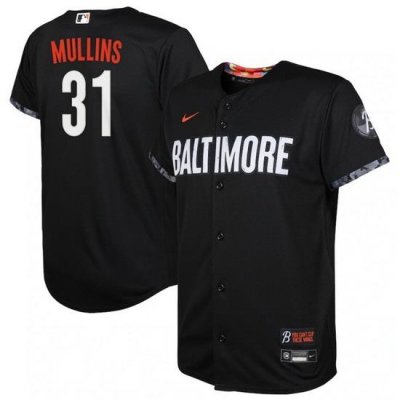 Youth Baltimore Orioles 31 Cedric Mullins Black 2023 City Connect Stitched Baseball Jersey