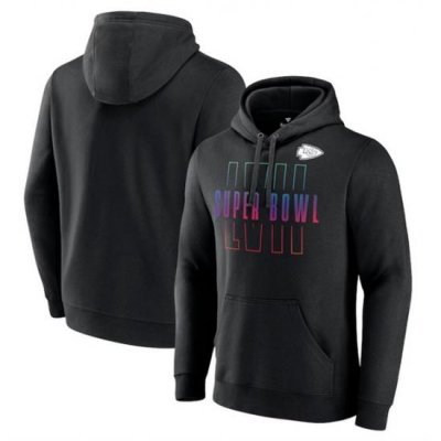 Men Kansas City Chiefs Black Super Bowl LVII Open Sky Pullover Hoodie