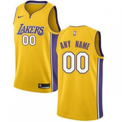 Men Women Youth Toddler All Size Nike Los Angeles Lakers Customized Swingman Gold Home NBA Icon Edition Jersey