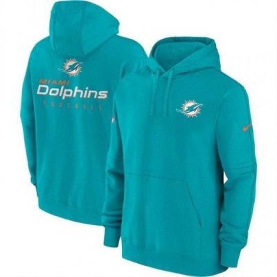 Men Miami Dolphins Aqua Sideline Club Fleece Pullover Hoodie