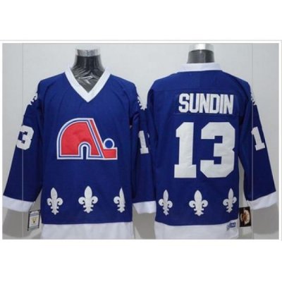 Quebec Nordiques #13 Mats Sundin Blue CCM Throwback Stitched NHL Jersey