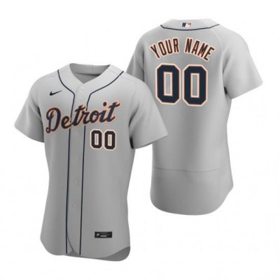 Men Women Youth Toddler Detroit Tigers Gray Custom Nike MLB Flex Base Jersey