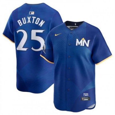 Men Minnesota Twins 25 Byron Buxton Royal 2024 City Connect Limited Stitched Baseball Jersey