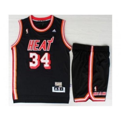 Miami Heat 34 Ray Allen Black Hardwood Classics Revolution 30 NBA Jerseys Short Suit