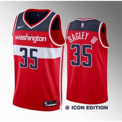 Men Washington Wizards 35 Marvin Bagley III Red Icon Edition Stitched Basketball Jersey