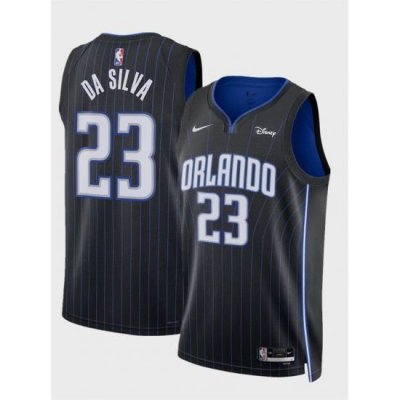 Men Orlando Magic 23 Tristan Da Silva Black 2024 Draft Icon Edition Stitched Basketball Jersey