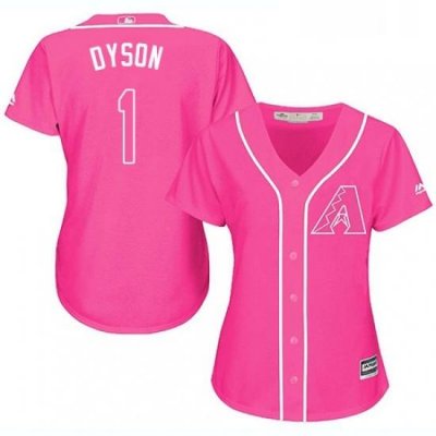 Womens Majestic Arizona Diamondbacks 1 Jarrod Dyson Replica Pink Fashion MLB Jersey