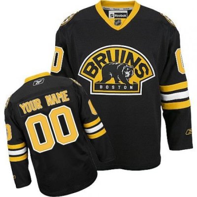 Men Women Youth Toddler Youth Black Jersey - Customized Reebok Boston Bruins Third