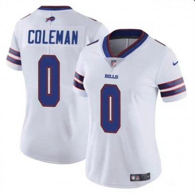 Women Buffalo Bills 0 Keon Coleman White Vapor Stitched Football Jersey