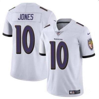 Men Baltimore Ravens 10 Emory Jones White Vapor Limited Football Jersey