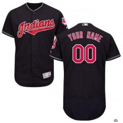 Men Women Youth All Size Cleveland Indians Custom Flex Base Jersey Black