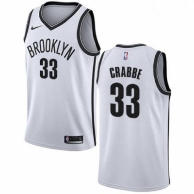 Youth Nike Brooklyn Nets 33 Allen Crabbe Swingman White NBA Jersey Association Edition