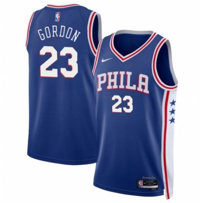 Men Philadelphia 76ers 23 Eric Gordon Royal Icon Edition Stitched Jersey