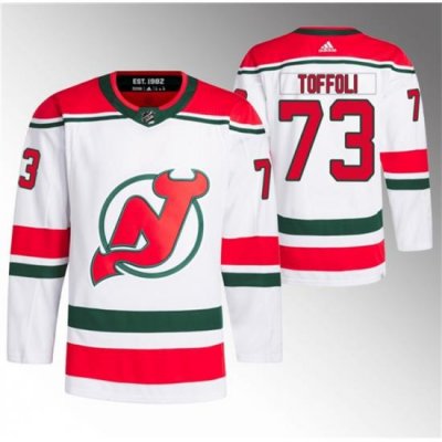 Men New Jersey Devils 73 Tyler Toffoli White Stitched Jersey