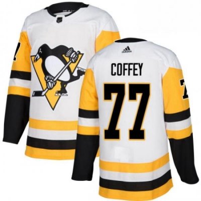 Womens Adidas Pittsburgh Penguins 77 Paul Coffey Authentic White Away NHL Jersey