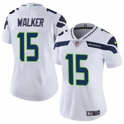 Women Seattle Seahawks 15 P J  Walker White Vapor Limited Stitched Football Jersey